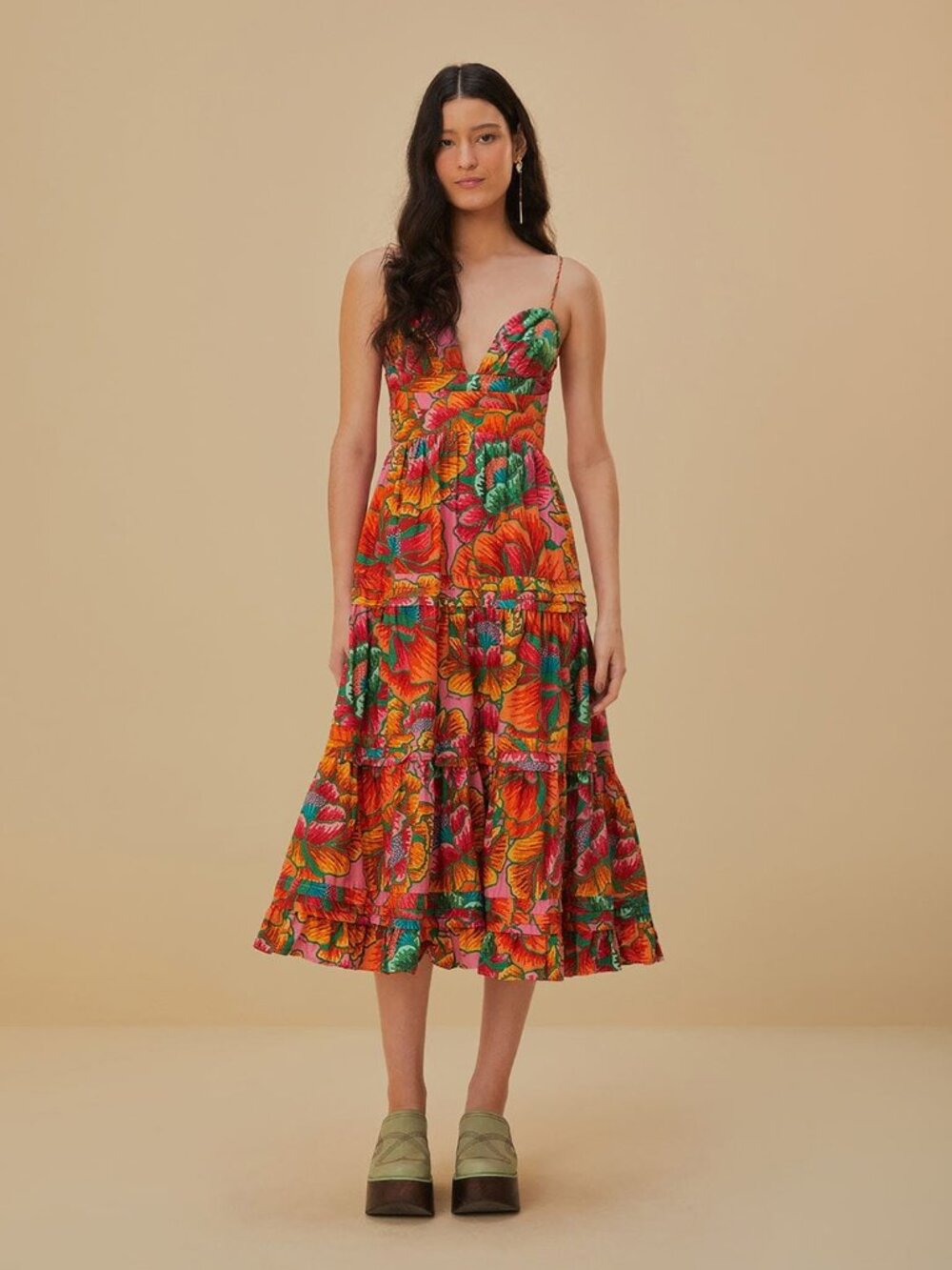 Gorgeous FARM Rio Anthropologie Beaded Spring Midi Dress NWT